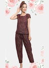 Black And Pink Colour MESMORA MF Night Wear Cotton Top With Bottom Heavy Night Suit Collection 2522
